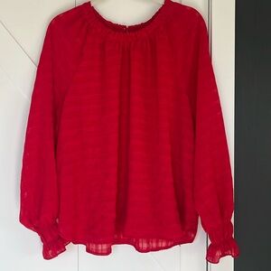 Loft Smocked Cuff Blouse, XL